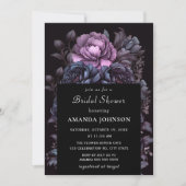 Dark Moody Gothic Paarse Bloem Vrijgezellenfeest Kaart (Voorkant)