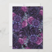 Dark Moody Gothic Paarse Bloem Vrijgezellenfeest Kaart (Achterkant)