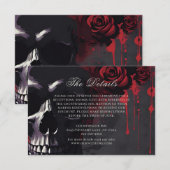 Dark Moody Gothic Red Rose Black Wedding Enclosure Informatiekaartje (Voorkant / Achterkant)