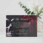 Dark Moody Gothic Red Rose Black Wedding Enclosure Informatiekaartje (Staand voorkant)