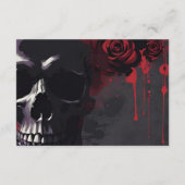 Dark Moody Gothic Red Rose Black Wedding Enclosure Informatiekaartje (Achterkant)