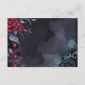 Dark Moody Gothic Red Rose Purple Wedding Informatiekaartje (Achterkant)
