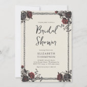 Dark Moody Gothic Rood Zwart Rozen Vrijgezellenfee Kaart (Voorkant)