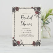 Dark Moody Gothic Rood Zwart Rozen Vrijgezellenfee Kaart (Staand voorkant)