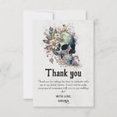 Dark Moody Gothic Skull Vrijgezellenfeest Bedankkaart (Voorkant)