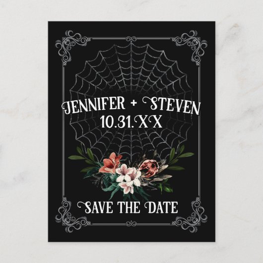 Dark Moody Gothic Wedding Save the Date Briefkaart (Voorkant)