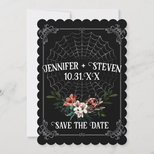 Dark Moody Gothic Wedding Save the Date Kaart (Voorkant)