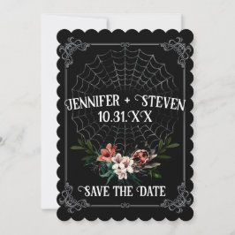 Dark Moody Gothic Wedding Save the Date Kaart