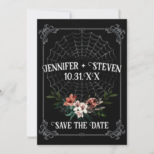 Dark Moody Gothic Wedding Save the Date Kaart (Voorkant)