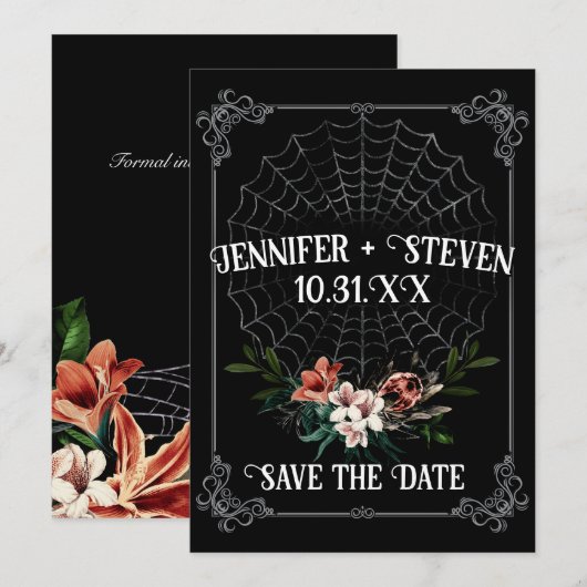 Dark Moody Gothic Wedding Save the Date Kaart (Voorkant / Achterkant)
