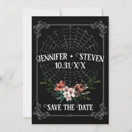 Dark Moody Gothic Wedding Save the Date Kaart
