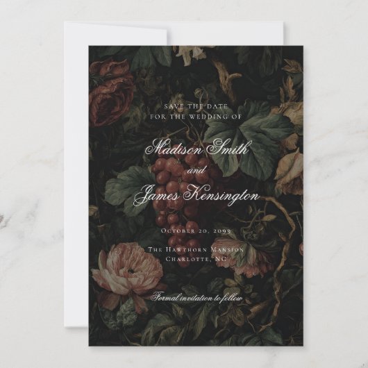 Dark Moody Herfst Autumn Vineyard Wedding Save The Date (Voorkant)