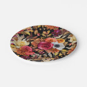 Dark Moody Herfst Floral Romantisch Vrijgezellenfe Papieren Bordje (Gekanteld)