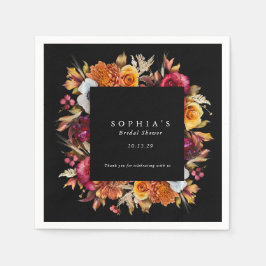 Dark Moody Herfst Floral Romantisch Vrijgezellenfe Servet