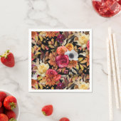 Dark Moody Herfst Floral Romantisch Vrijgezellenfe Servet (Insitu)
