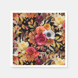 Dark Moody Herfst Floral Romantisch Vrijgezellenfe Servet