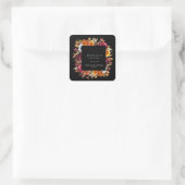 Dark Moody Herfst Floral Romantisch Vrijgezellenfe Vierkante Sticker (Tas)