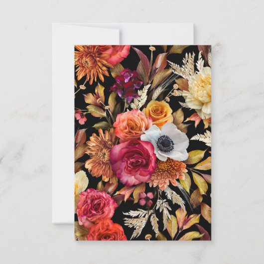 Dark Moody Herfst Floral Vrijgezellenfeest Dank u Bedankkaart (Achterkant)