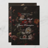 Dark Moody Herfst Herfstbloemen bruiloft Save The Date (Voorkant / Achterkant)
