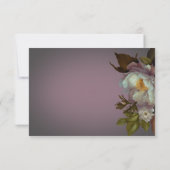 Dark Moody Mauve Bloemen Moderne Bruiloft QR Code RSVP Kaartje (Achterkant)