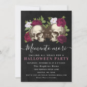 Dark Moody Memento Mori Floral Halloween Party Kaart (Voorkant)