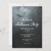 Dark Moody Midnight Bat & Fog Halloween Party Kaart (Voorkant)