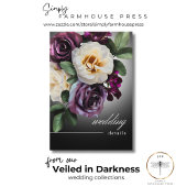 Dark Moody Midnight Paarse Bloemen Romance Details Informatiekaartje