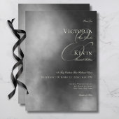 Dark Moody Midnight Zwart Mist Bruiloft Kaart