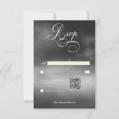 Dark Moody Midnight Zwart Mist Bruiloft QR Code RSVP Kaartje (Voorkant)