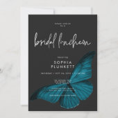 Dark Moody Minimal Blauwgroen Moth Bruidslunch Kaart (Voorkant)