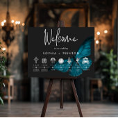 Dark Moody Minimal Blauwgroen Moth Orde van Evenem Poster