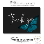 Dark Moody minimale Blauwgroen mot bruiloft Bedankkaart