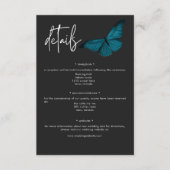 Dark Moody minimale Blauwgroen mot bruiloft detail Informatiekaartje (Voorkant)