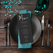 Dark Moody minimale Blauwgroen mot bruiloft Menu