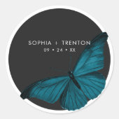 Dark Moody minimale Blauwgroen mot bruiloft Ronde Sticker (Voorkant)