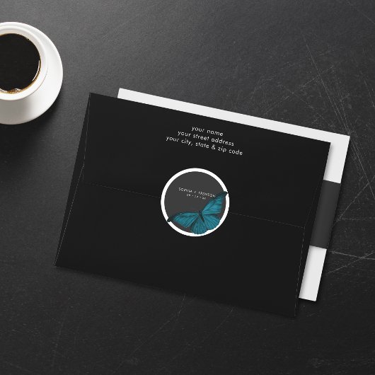 Dark Moody minimale Blauwgroen mot bruiloft Ronde Sticker