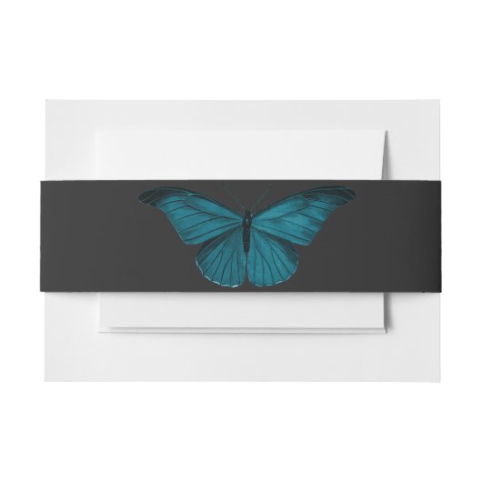 Dark Moody minimale Blauwgroen mot bruiloft Uitnodigingen Wikkel (Voorkant Voorbeeld)