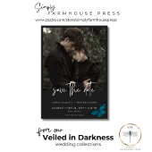Dark Moody minimale Blauwgroen mot foto bruiloft Save The Date