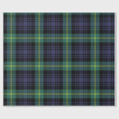 Dark Moody Navy and Forest Green Tartan Plaid Cadeaupapier (Vlak)