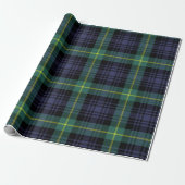 Dark Moody Navy and Forest Green Tartan Plaid Cadeaupapier (Uitgerold)