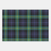 Dark Moody Navy and Forest Green Tartan Plaid Inpakpapier Vel (Voorkant)