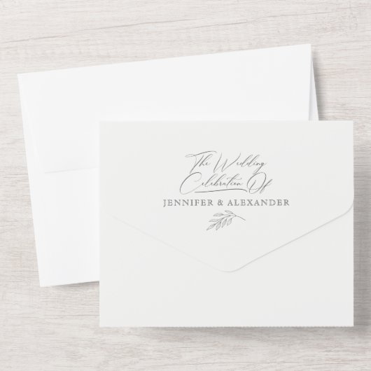 Dark Moody Navy Gold Weddenschap in één uitnodigin All In One Uitnodiging (Achterkant)