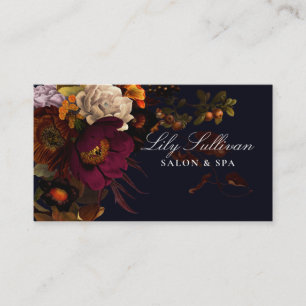 Dark Moody Night Autumn Floral Logo Visitekaartje