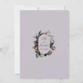 Dark Moody Night Paarse Lavender Floral Wedding Kaart (Achterkant)