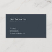 Dark Moody Night Sky Full Moon Botanical Lake Visitekaartje (Achterkant)