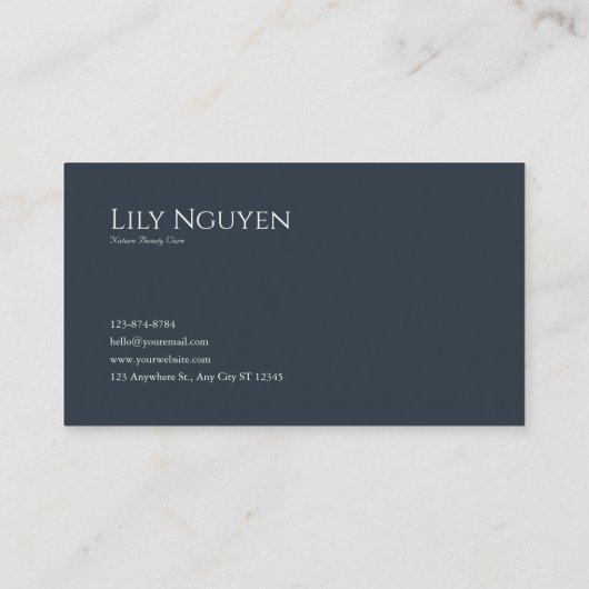 Dark Moody Night Sky Full Moon Botanical Lake Visitekaartje (Achterkant)