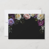 Dark Moody Paarse Bloemen Save the Date Kaart (Achterkant)