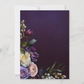 Dark Moody Paarse & Cream Bloemen Bruidsbrunch Kaart (Achterkant)