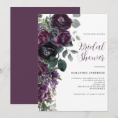 Dark Moody Paarse Floral Vrijgezellenfeest Kaart (Voorkant / Achterkant)