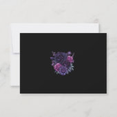 Dark Moody Paarse Gotische Bloemen Bruiloft RSVP K (Achterkant)